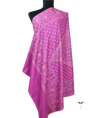 Purple Pashmina Shawl With Sozni Work 5815