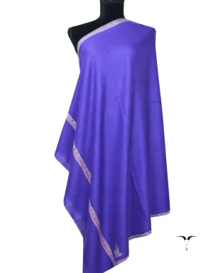 Purple Pashmina Shawl With Sozni Work 5861