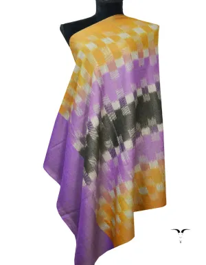 Purple Yellow and Black Ekat Pashmina Shawl 7177