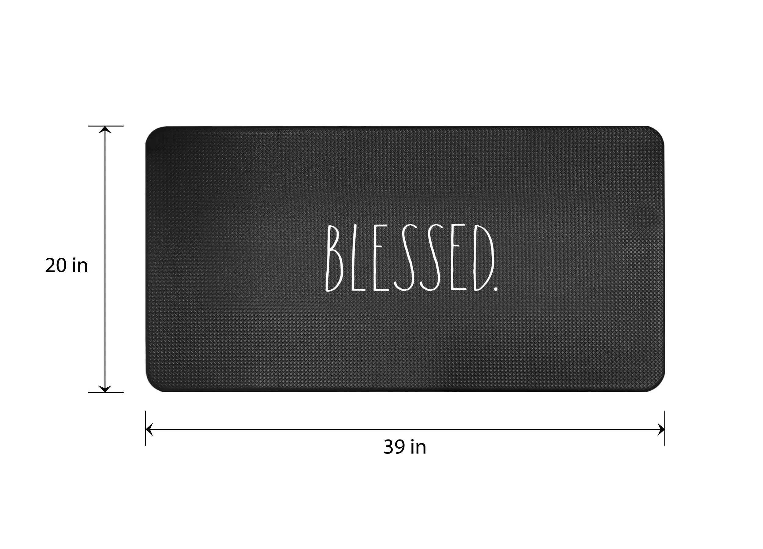 Rae Dunn “Blessed” Anti-Fatigue Farmhouse Black Kitchen Mat