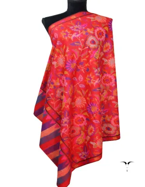 Red and Purple Kani Pashmina Shawl 7203
