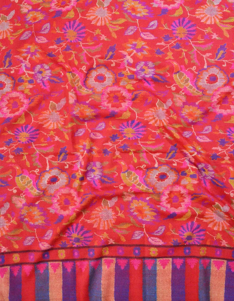 Red and Purple Kani Pashmina Shawl 7203