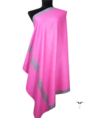 rose pink embroidery pashmina shawl 8745