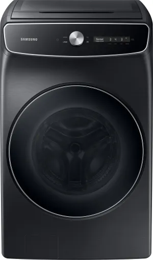 Samsung WV60A9900AV 27 Inch Smart Front Load Washer with 6.0 cu. ft. Capacity, 24 Wash Cycles, FlexWash™, Super Speed Wash, CleanGuard™, PowerFoam™, Smart Dial, Steam Cycle, Sanitize, Self Clean , and Energy Star®: Black