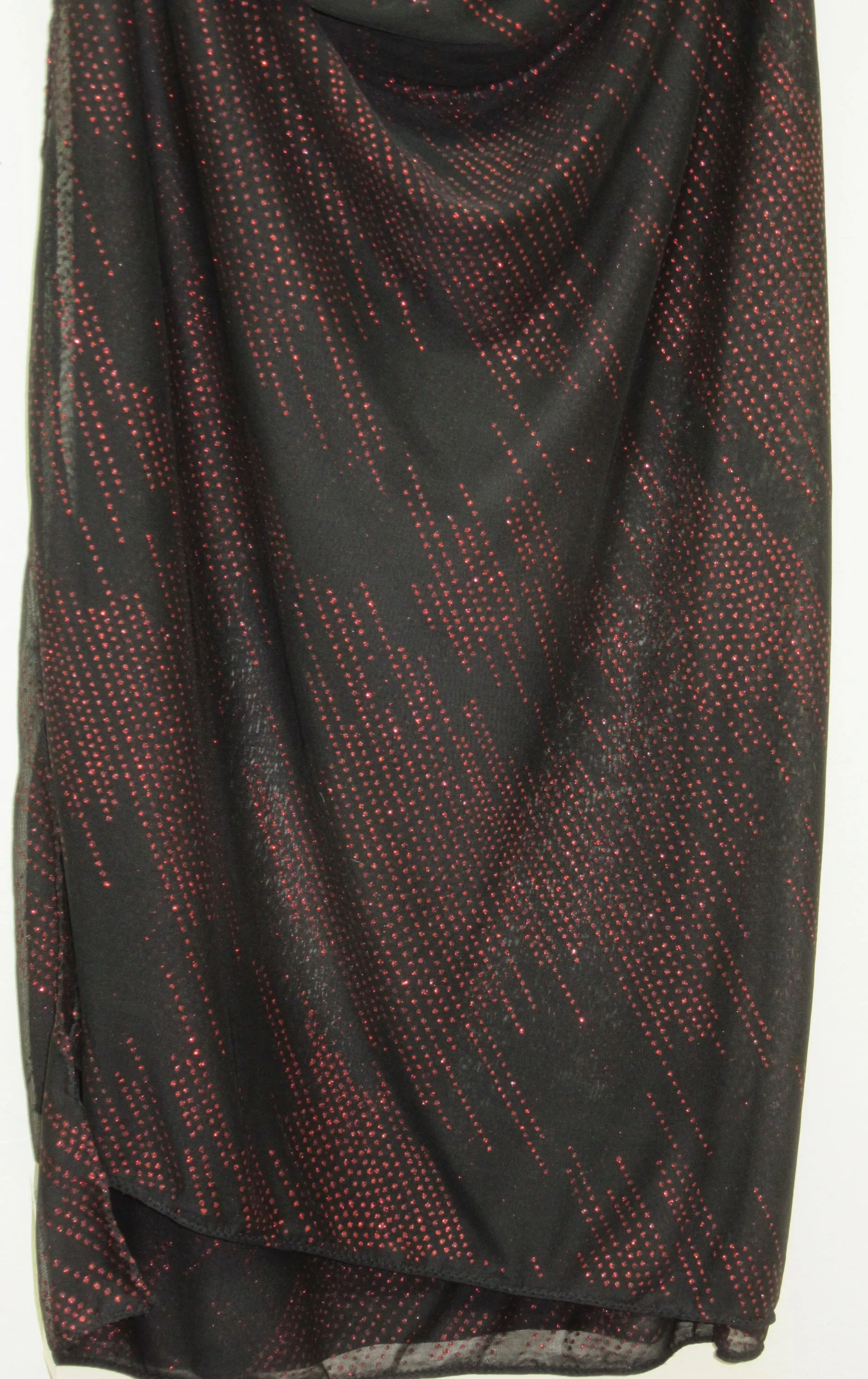 Scarf 8887 Black Georgette Red Twinkle Dupatta Chunni Shawl