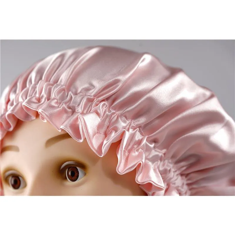 Silk hair cap - Double side - adjustable - Pink