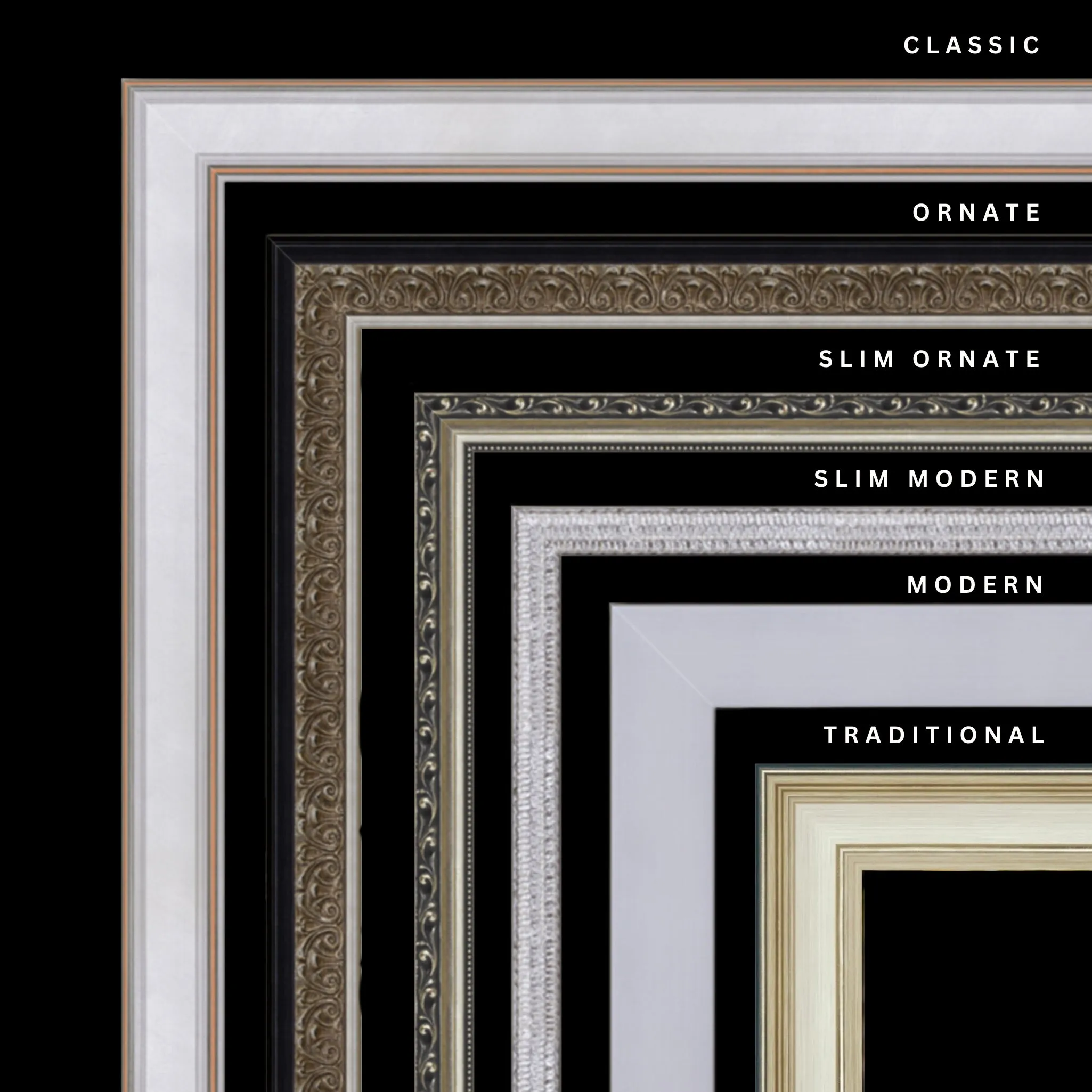 Silver 47x27 Picture Frame Ornate Traditional antique