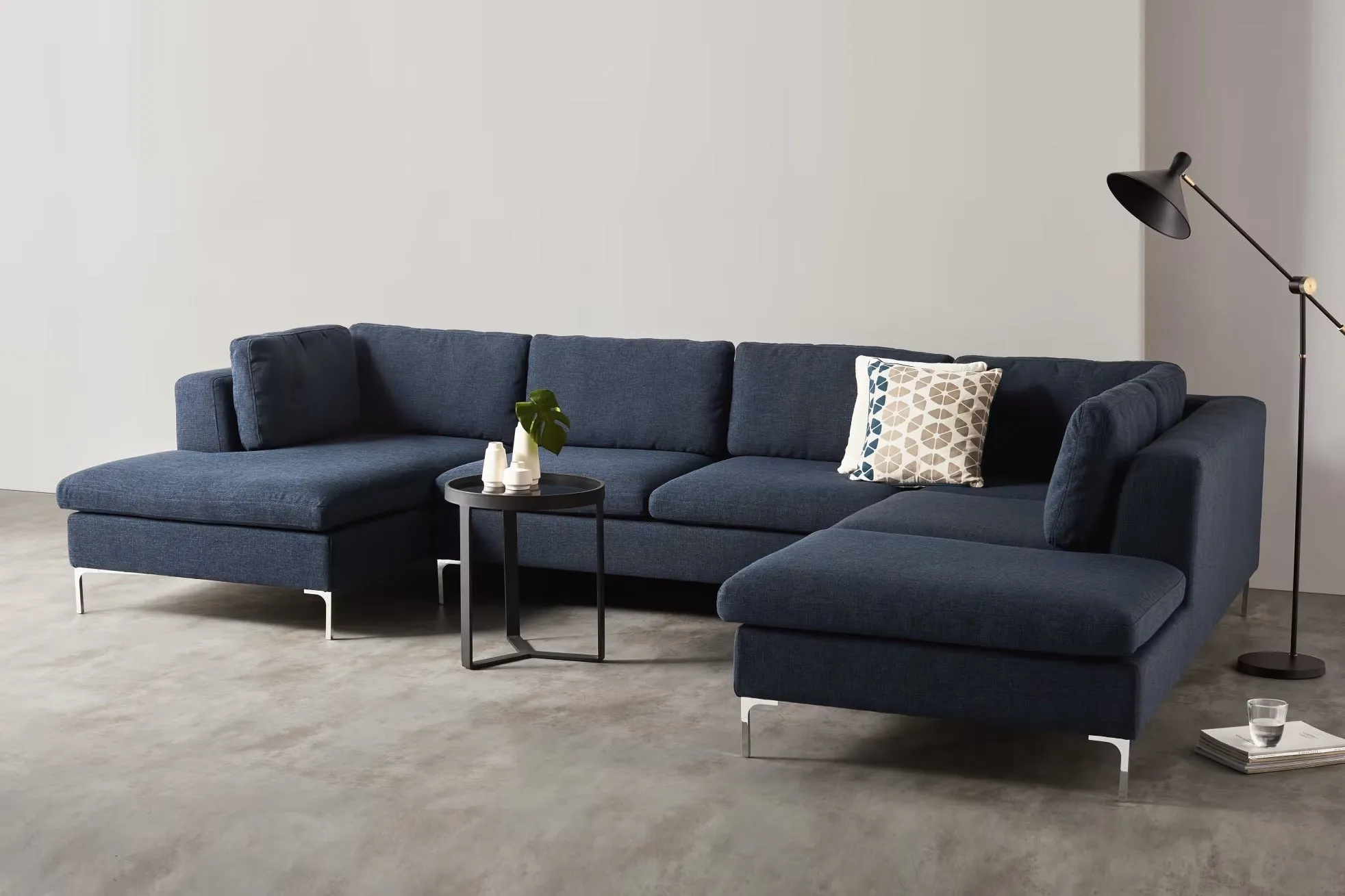 Smith L Shape 7 Seater Fabric Sofa Set | 7 Seater Sofa