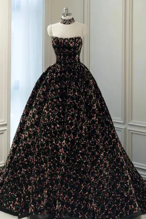 Stylish Sequins Long Prom Dress A-Line Party Dress