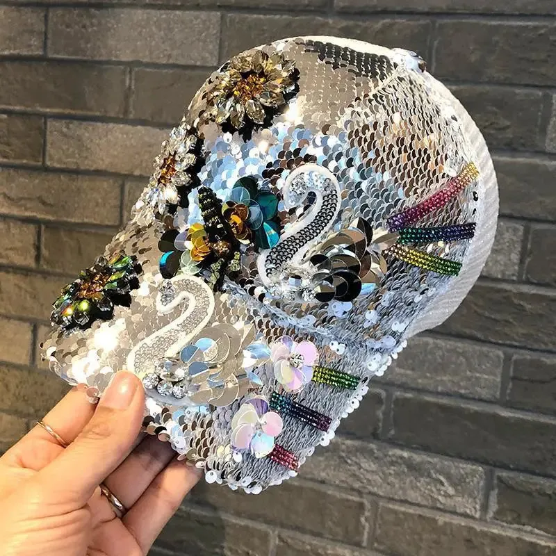 TEEK - Diamond Sequin Fox Baseball Cap