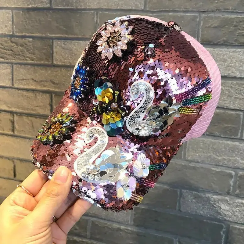 TEEK - Diamond Sequin Fox Baseball Cap