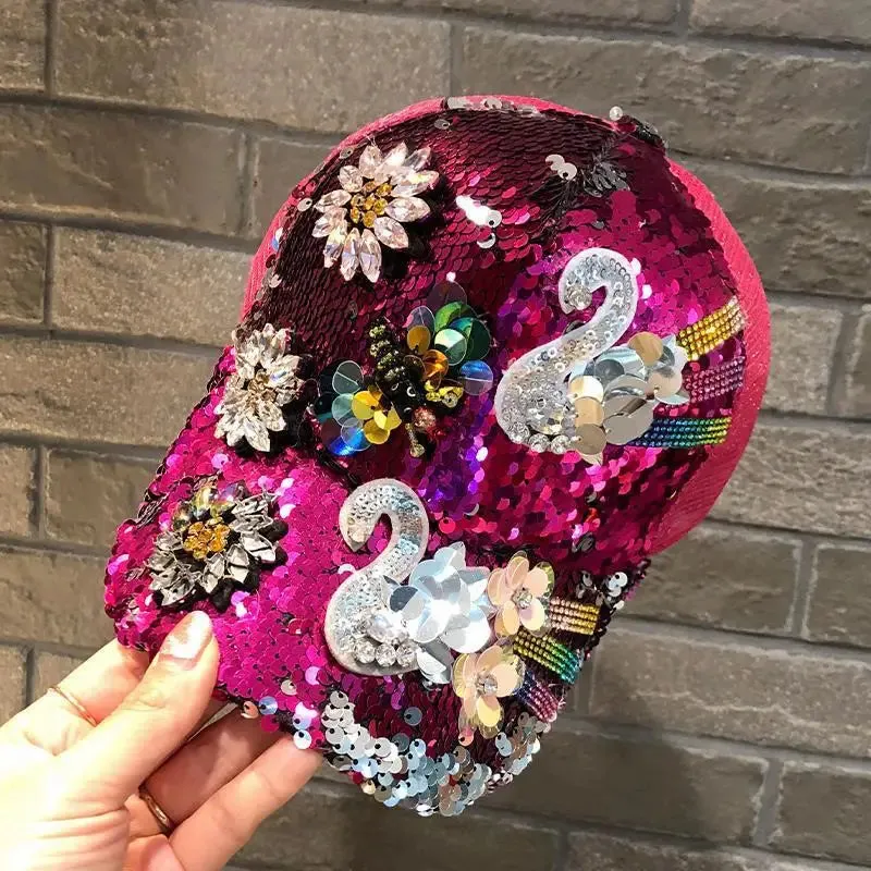TEEK - Diamond Sequin Fox Baseball Cap