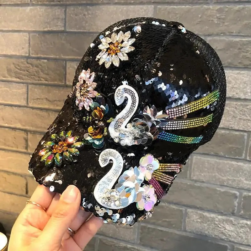 TEEK - Diamond Sequin Fox Baseball Cap