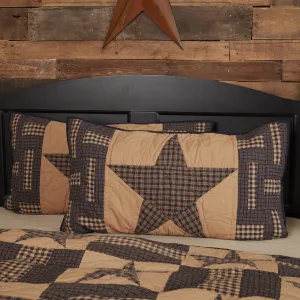 Teton Star Quilted King Sham 21x37"