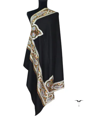 Tila & Emb. Black Shawl 5327