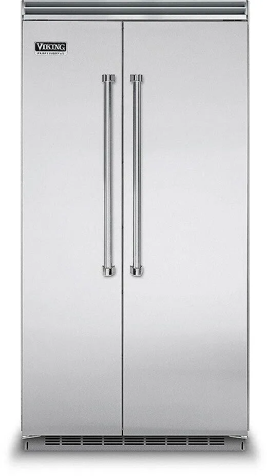 Viking 5 Series VCSB5423SS 42 Inch Counter Depth Built-In Side by Side Refrigerator with 25.32 Cu. Ft Total Capacity, ProChill™ Temperature Management, New Spillproof Plus™ Shelves, Plasmacluster™, and ENERGY STAR® Certified: Stainless Steel