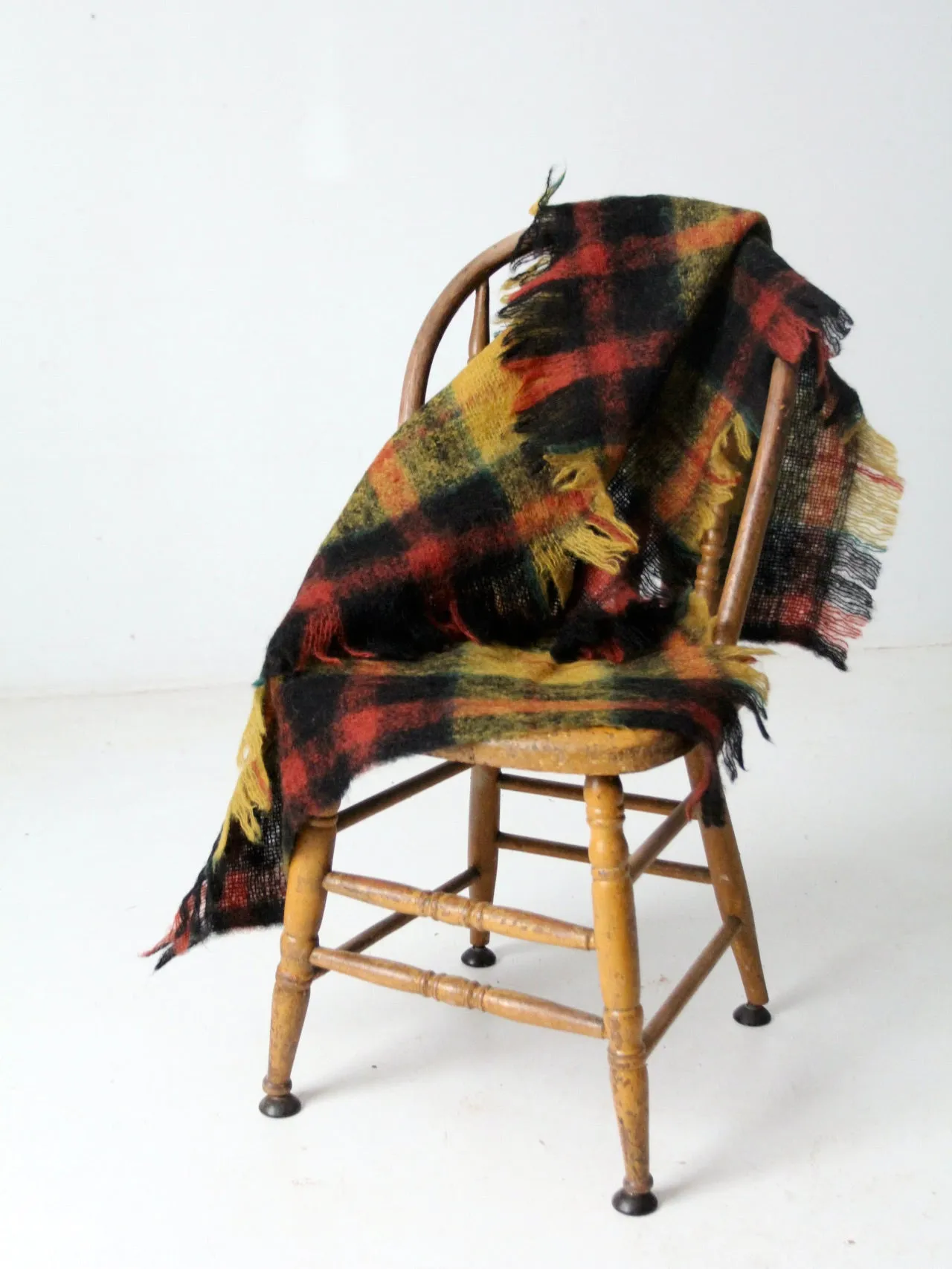 vintage Scottish wool plaid blanket