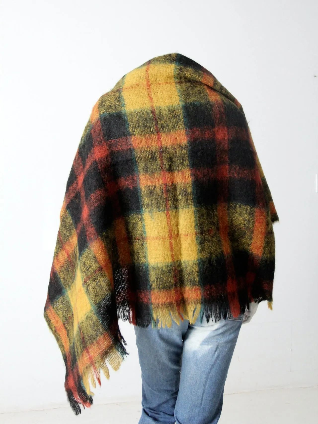 vintage Scottish wool plaid blanket