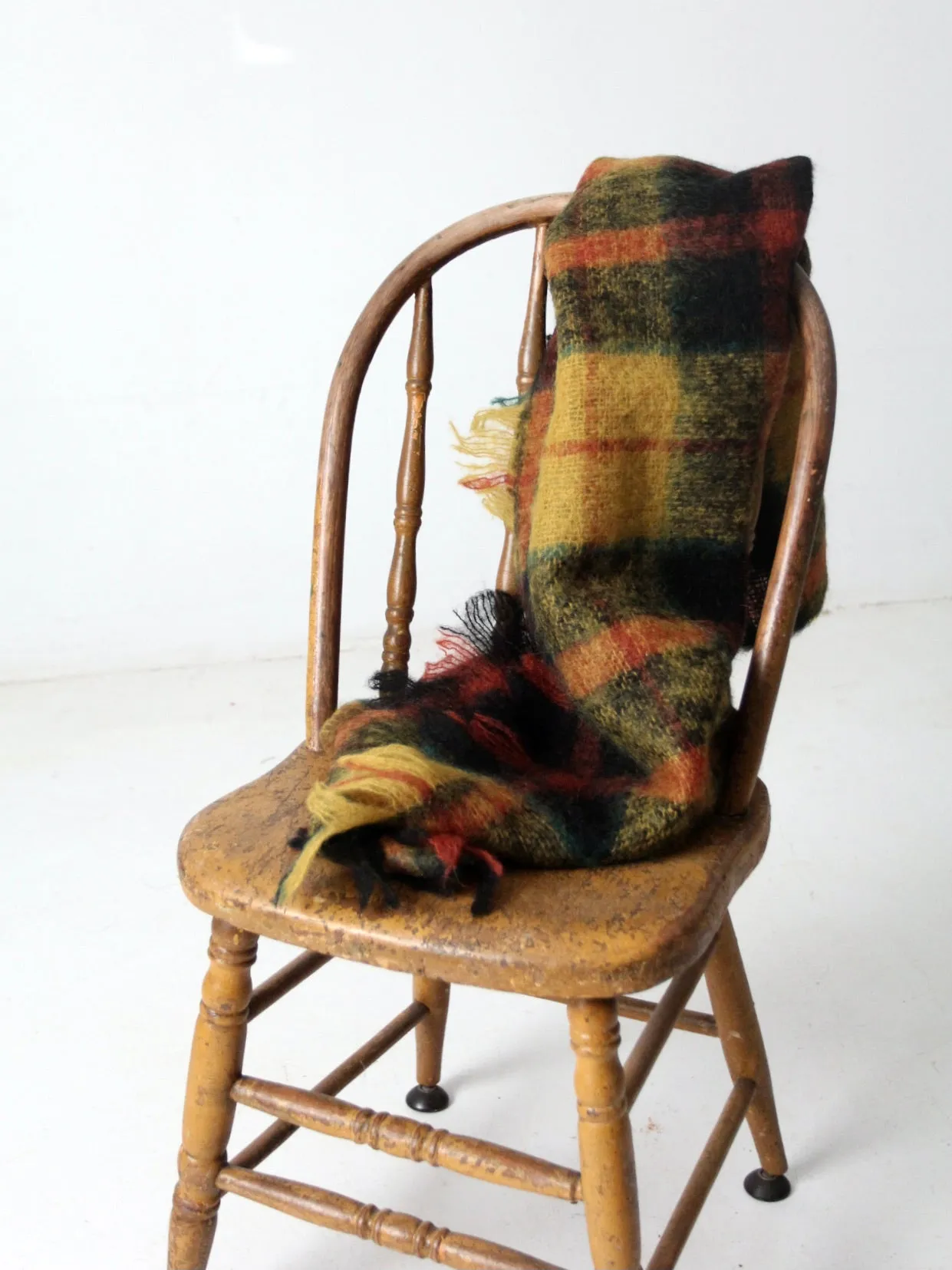 vintage Scottish wool plaid blanket
