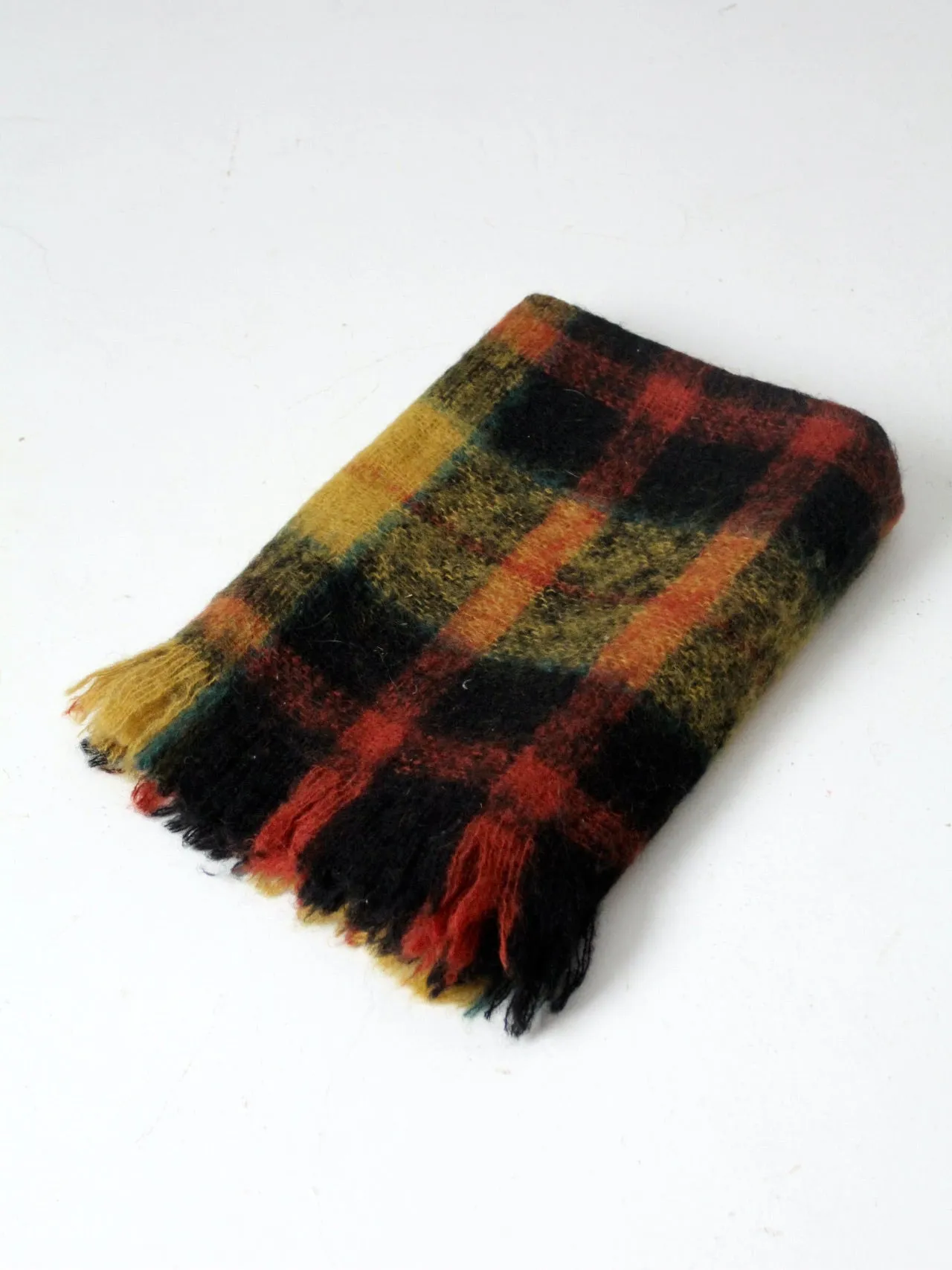 vintage Scottish wool plaid blanket