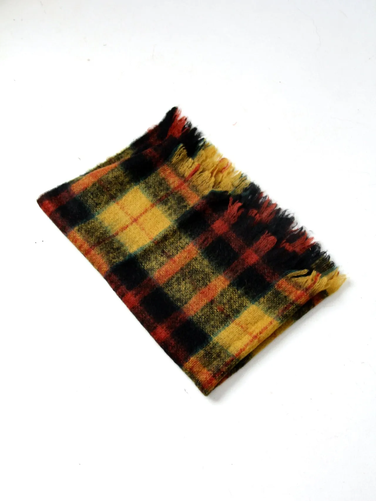vintage Scottish wool plaid blanket