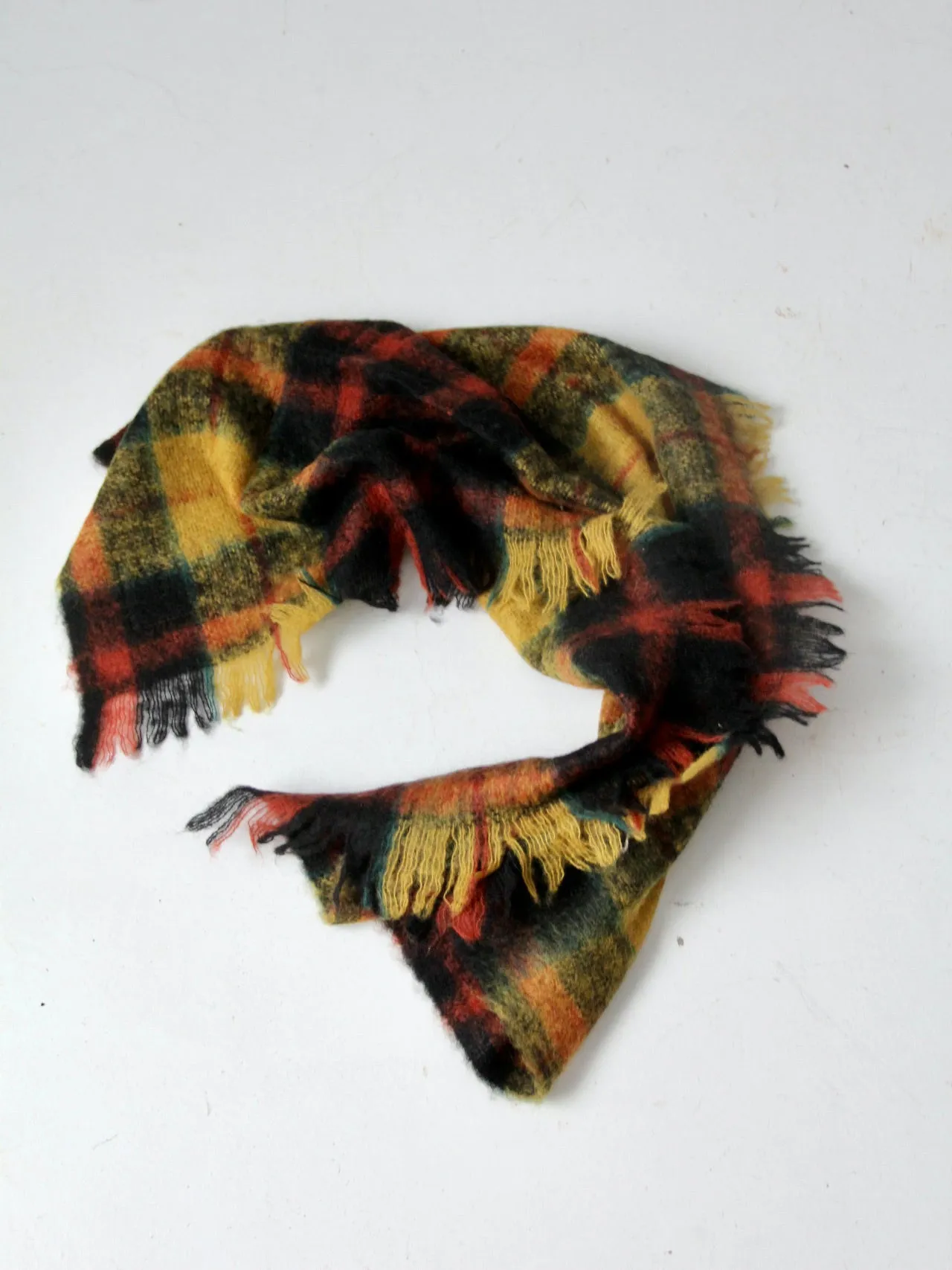 vintage Scottish wool plaid blanket