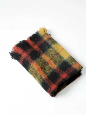 vintage Scottish wool plaid blanket