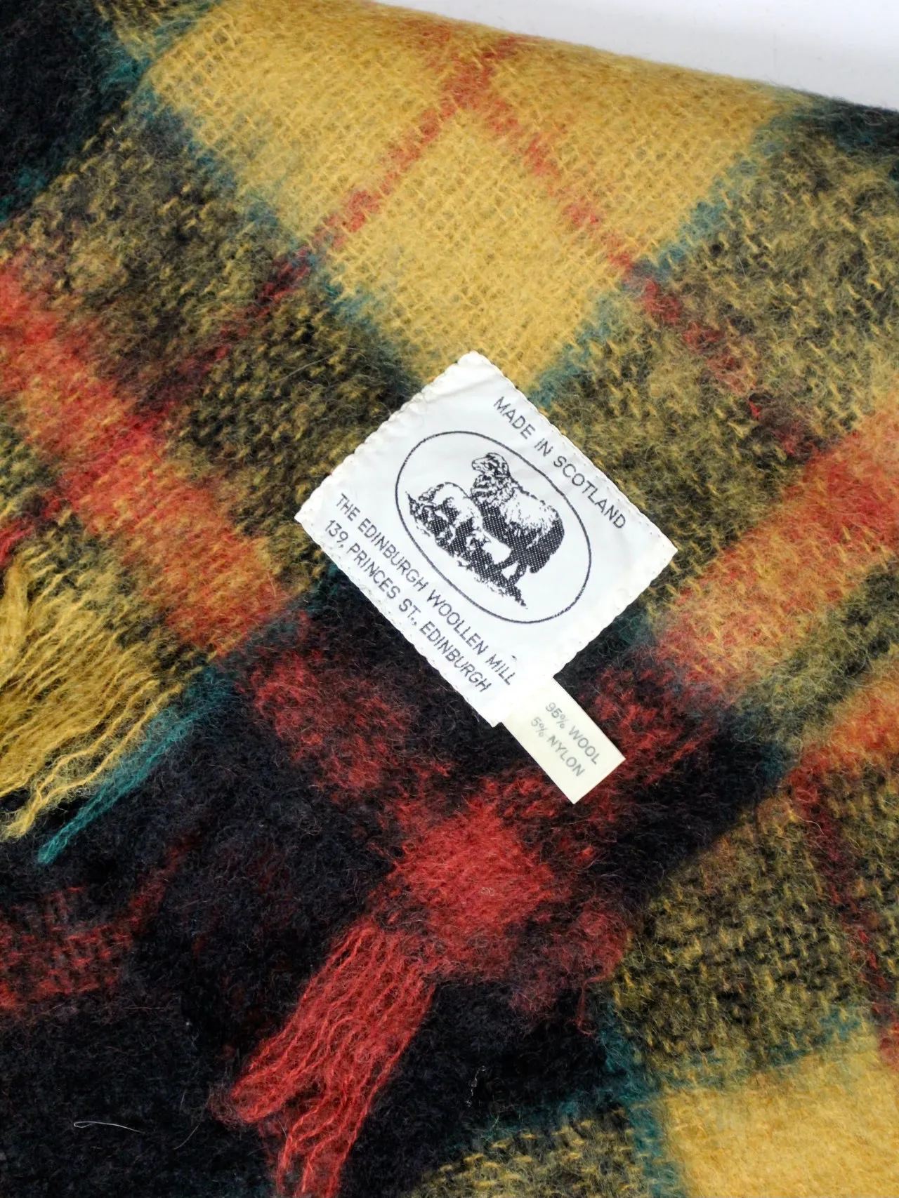 vintage Scottish wool plaid blanket