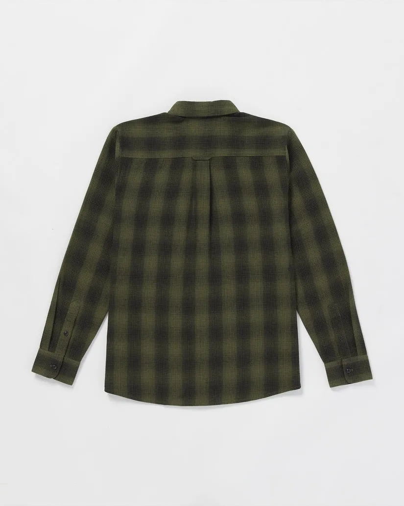 Volcom Shadowstone Flannel Long Sleeve Shirt - WINTER MOSS