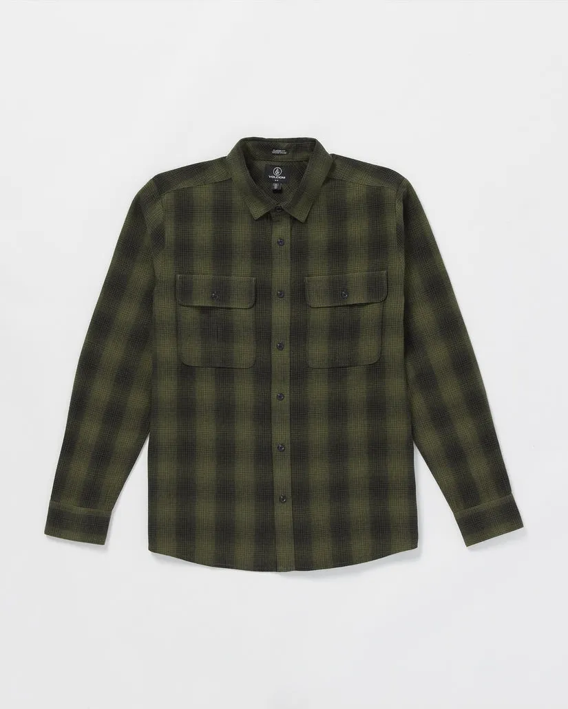 Volcom Shadowstone Flannel Long Sleeve Shirt - WINTER MOSS
