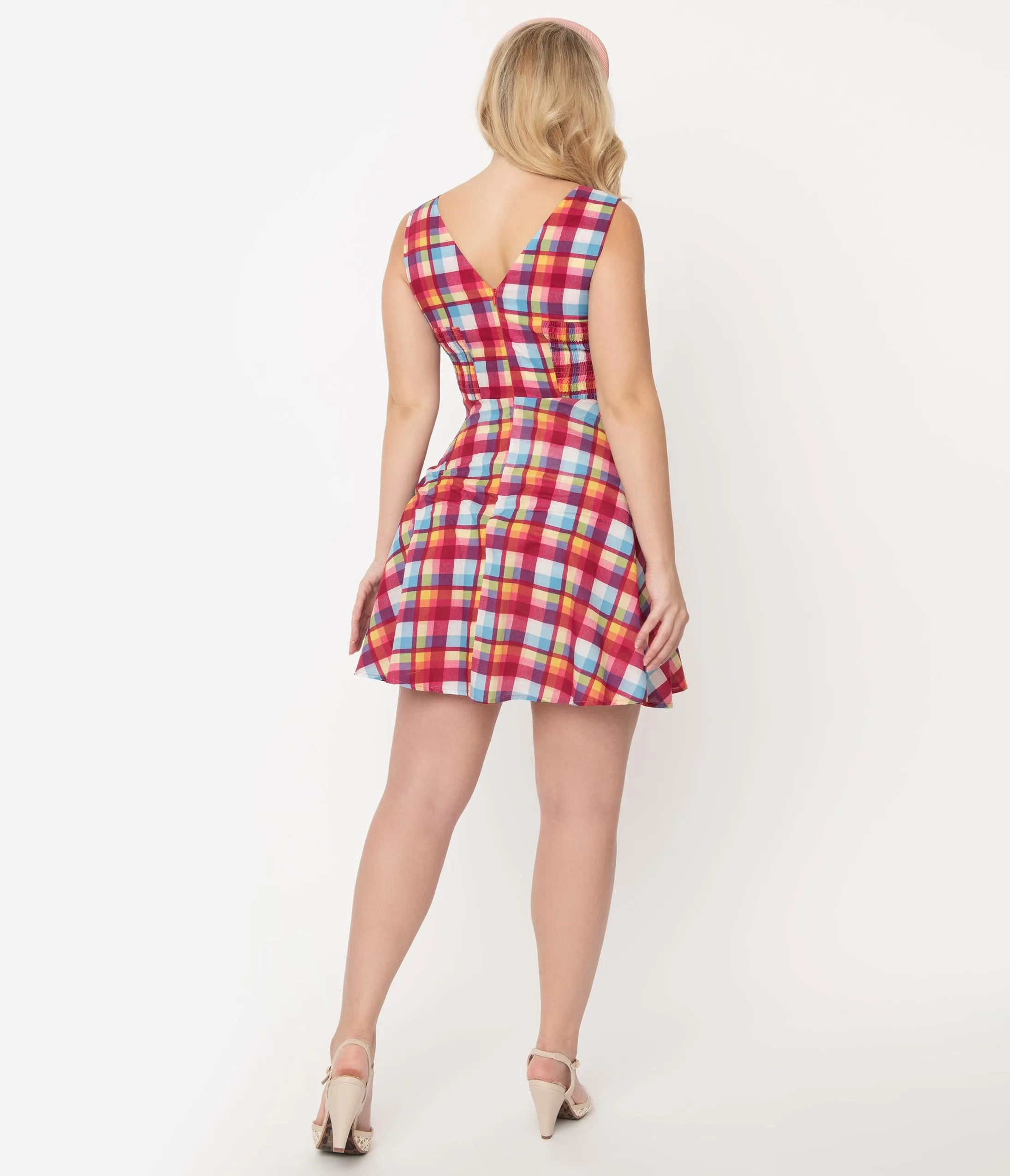 Voodoo Vixen Multicolor Plaid Cotton Chiquita Dress