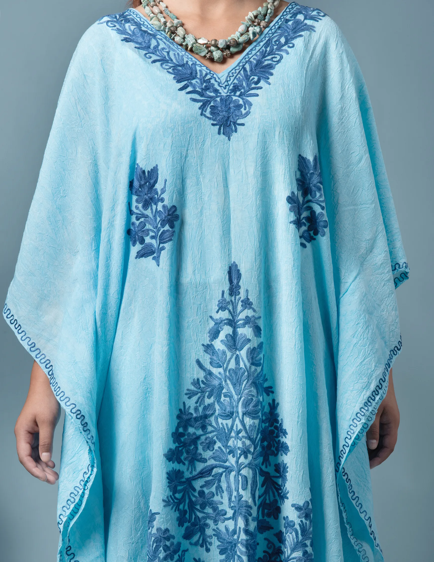 Wast E Chinar Aari Embroidered Summer Cotton Kaftan
